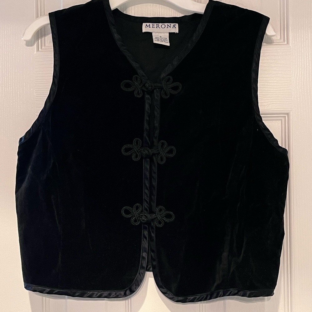 Merona Black Velvet Vest S